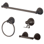 Kingston Brass Restoration 4 Piece Bathroom Package with 18" Towel Bar, Robe Hook, Towel Ring, Toilet Paper Holder Oil Rubbed Bronze