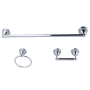 Kingston Brass Restoration 3 Piece Bathroom Package with 18" Towel Bar, Towel Ring, Toilet Paper Holder Polished Chrome