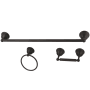 Kingston Brass Restoration 3 Piece Bathroom Package with 18" Towel Bar, Towel Ring, Toilet Paper Holder Oil Rubbed Bronze