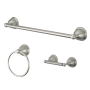 Kingston Brass Restoration 3 Piece Bathroom Package with 18" Towel Bar, Towel Ring, Toilet Paper Holder Brushed Nickel