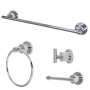 Kingston Brass Concord 4 Piece Bathroom Package with 24" Towel Bar, Robe Hook, Towel Ring, Toilet Paper Holder Polished Chrome