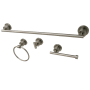Kingston Brass Concord 4 Piece Bathroom Package with 24" Towel Bar, Robe Hook, Towel Ring, Toilet Paper Holder Brushed Nickel