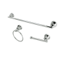 Kingston Brass Concord 3 Piece Bathroom Package with 24" Towel Bar, Towel Ring, Toilet Paper Holder Polished Chrome