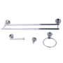 Kingston Brass Concord 4 Piece Bathroom Package with 24" Towel Bar, Robe Hook, Toilet Paper Holder Polished Chrome