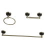 Kingston Brass Water Onyx 3 Piece Bathroom Package with 18" Towel Bar, Towel Ring, Toilet Paper Holder Brushed Nickel