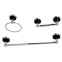 Kingston Brass Water Onyx 3 Piece Bathroom Package with 18" Towel Bar, Towel Ring, Toilet Paper Holder Polished Chrome