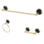 Kingston Brass Water Onyx 3 Piece Bathroom Package with 18" Towel Bar, Towel Ring, Toilet Paper Holder Polished Brass
