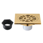 Kingston Brass Watercourse 3-15/16" Square Shower Drain Brushed Brass