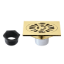Kingston Brass Watercourse 3-15/16" Square Shower Drain Polished Brass