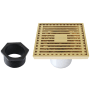 Kingston Brass Watercourse 3-15/16" Square Shower Drain Polished Brass