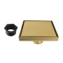 Kingston Brass Watercourse 6" Square Shower Drain Brushed Brass
