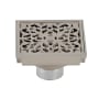 Kingston Brass Watercourse 4" Wide Scroll Square Shower Drain Brushed Nickel