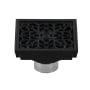Kingston Brass Watercourse 4" Wide Scroll Square Shower Drain Matte Black
