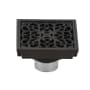 Kingston Brass Watercourse 4" Wide Scroll Square Shower Drain Oil Rubbed Bronze