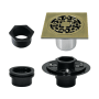 Kingston Brass Watercourse 3-15/16" Square Shower Drain Antique Brass