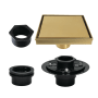 Kingston Brass Watercourse 6" Square Shower Drain with Flange Brushed Brass