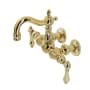 Kingston Brass Heritage Wall Mounted Clawfoot Tub Filler Polished Brass