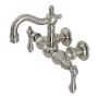 Kingston Brass Heritage Wall Mounted Clawfoot Tub Filler Brushed Nickel