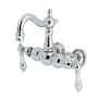 Kingston Brass Heritage Wall Mounted Clawfoot Tub Filler Polished Chrome