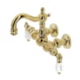 Kingston Brass Heritage Wall Mounted Clawfoot Tub Filler Polished Brass