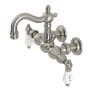 Kingston Brass Heritage Wall Mounted Clawfoot Tub Filler Brushed Nickel