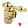 Kingston Brass Vintage Washing Machine Valve with 1/2 Inch IPS, 3/4 Inch Hose Connections and Metal Lever Polished Brass