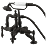 Kingston Brass Vintage Deck Mounted Clawfoot Tub Filler with Built-In Diverter - Includes Hand Shower Oil Rubbed Bronze
