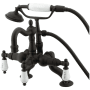 Kingston Brass Vintage Deck Mounted Clawfoot Tub Filler with Built-In Diverter - Includes Hand Shower Oil Rubbed Bronze