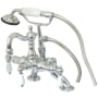 Kingston Brass Vintage Deck Mounted Clawfoot Tub Filler with Built-In Diverter - Includes Hand Shower Polished Chrome