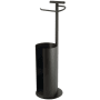 Kingston Brass Continental Free Standing Euro Toilet Paper Holder with Roll Storage and Phone Stand Matte Black