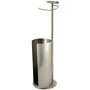 Kingston Brass Continental Free Standing Euro Toilet Paper Holder with Roll Storage and Phone Stand Brushed Nickel