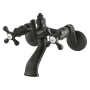Kingston Brass Vintage Wall Mounted Roman Tub Faucet Trim with Metal Cross Handles Oil Rubbed Bronze