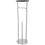 Kingston Brass Dessau Free Standing Spring Bar Toilet Paper Holder with Reserve Storage and Top Shelf Polished Chrome