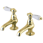 Kingston Brass Vintage 1.2 GPM Basin Tap Faucet with Lever Handles Polished Brass
