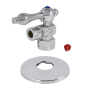 Kingston Brass Vintage Mixing Valve Quarter Turn Valve with Flange (1/2" FIP X 3/8" OD Compression) Polished Chrome