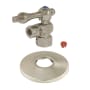 Kingston Brass Vintage Mixing Valve Quarter Turn Valve with Flange (1/2" FIP X 3/8" OD Compression) Brushed Nickel