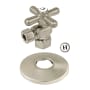 Kingston Brass 1-7/8" High Quarter Turn Angle Stop Valve with Flange Brushed Nickel