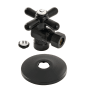 Kingston Brass Vintage Mixing Valve 1/2" Sweat x 3/8" OD Comp Quarter-Turn Angle Stop Valve with Flange Matte Black
