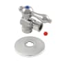 Kingston Brass 1/2" Sweat x 3/8" OD Comp Quarter-Turn Angle Stop Valve with Flange Polished Chrome