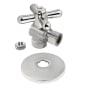 Kingston Brass Vintage Mixing Valve 1/2" Sweat x 3/8" OD Comp Quarter-Turn Angle Stop Valve with Flange Polished Chrome