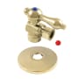Kingston Brass 1/2" Sweat x 3/8" OD Comp Quarter-Turn Angle Stop Valve with Flange Polished Brass