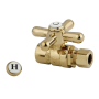 Kingston Brass Vintage Straight Stop with 1/2 Inch Sweat, 3/8 Inch OD and Metal Cross Handle Polished Brass
