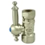 Kingston Brass Vintage Straight Stop with 1/2 Inch IPS, 1/2 Inch or 7/16 Inch Slip Joint and Templeton Lever Brushed Nickel