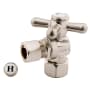Kingston Brass Vintage Angle Stop with 1/2 Inch FIP, 1/2 Inch OD and Metal Cross Handle Brushed Nickel