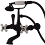 Kingston Brass Vintage Wall Mounted Tub Filler with Built-In Diverter - Includes Hand Shower Oil Rubbed Bronze