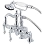 Kingston Brass Vintage Deck Mounted Clawfoot Tub Filler with Built-In Diverter - Includes Hand Shower Polished Chrome