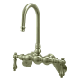 Kingston Brass Vintage Wall Mounted Clawfoot Tub Filler with Metal Lever Handles Brushed Nickel
