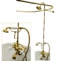 Kingston Brass Vintage Shower System with Shower Head, Hand Shower, Shower Arm, and Hose – Less Rough-In Valve Polished Brass