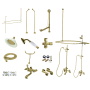 Kingston Brass Vintage Shower System with Shower Head, Hand Shower, Shower Arm, and Hose – Less Rough-In Valve Brushed Brass