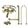 Kingston Brass Vintage Wall Mounted Clawfoot Tub Filler – Includes Hand Shower Antique Brass